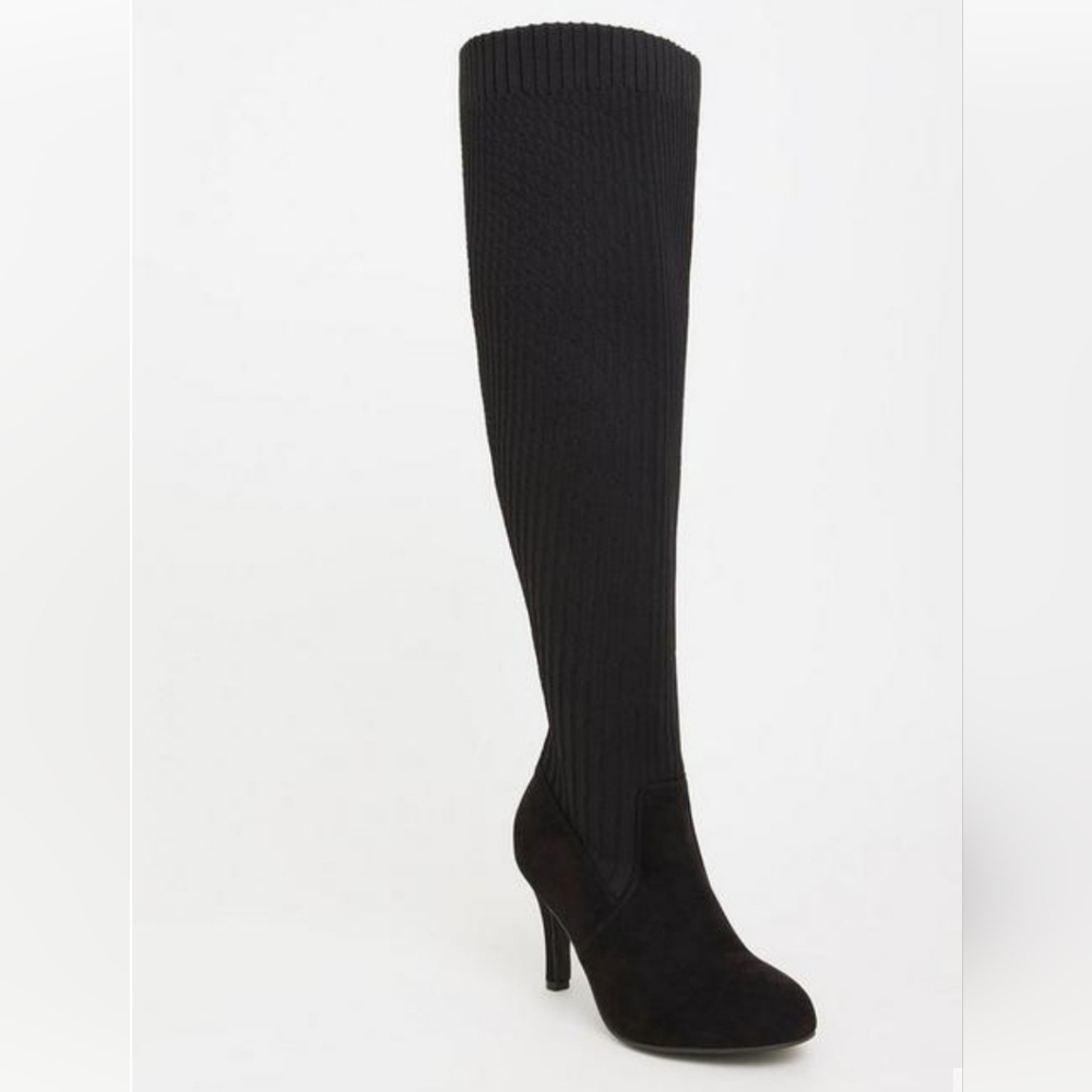 TORRID Black Sock-Knit Over the Knee Boot
